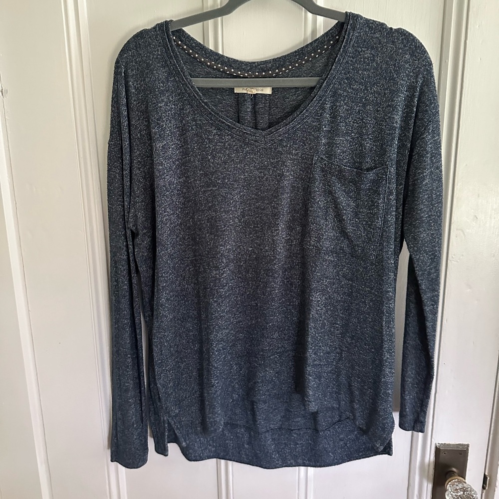 Anthropologie blue flecked sweater M